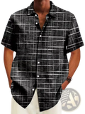 Men's Slim Fit Korean Style Short Sleeve Printed Summer Shirt
