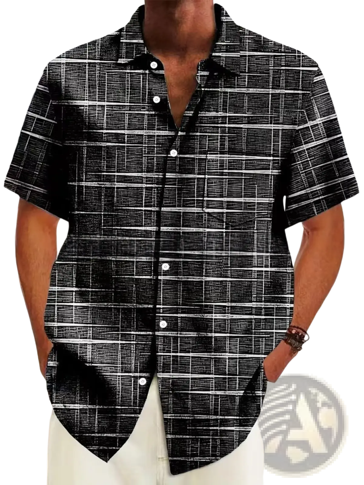 Men's Slim Fit Korean Style Short Sleeve Printed Summer Shirt