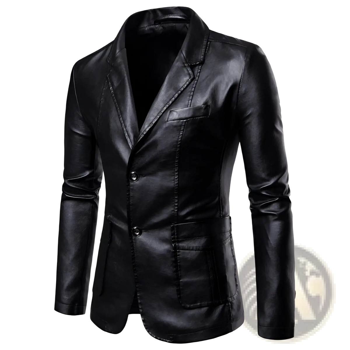Men's Slim Fit Pu Leather Blazer Jacket