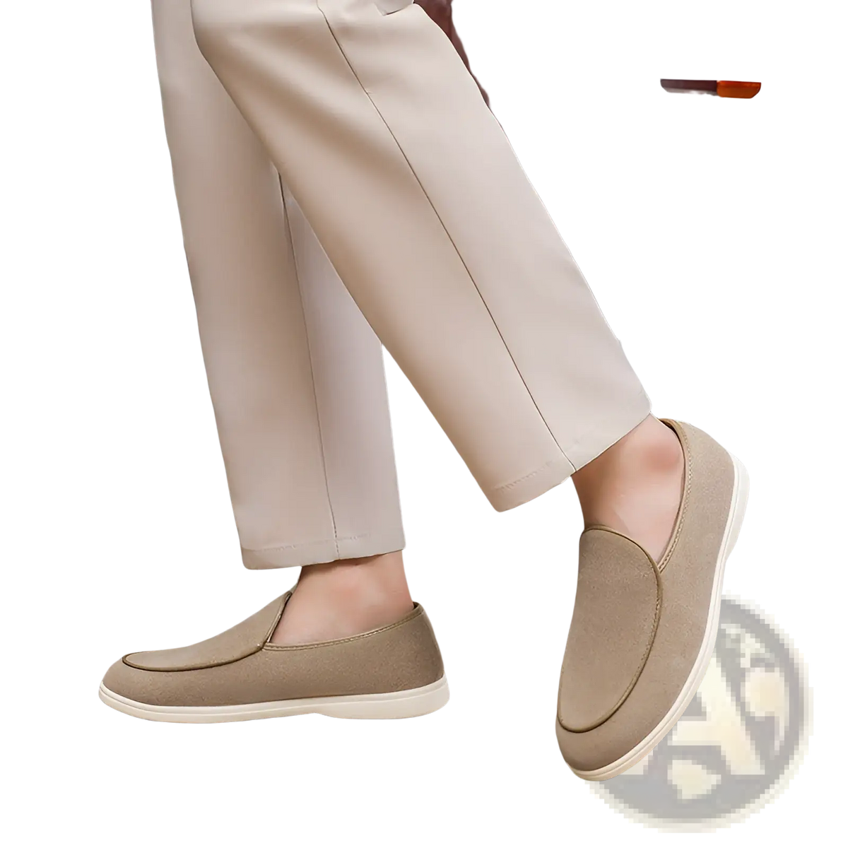 Men's Suede Slip on Loafers with Rubber Sole