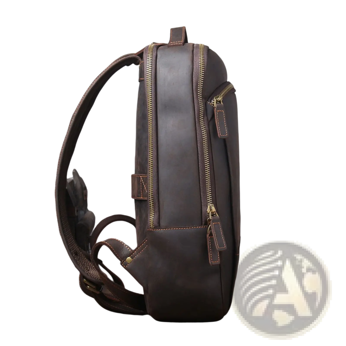 Men's Vintage Leather Backpack in Dark Brown Cowhide