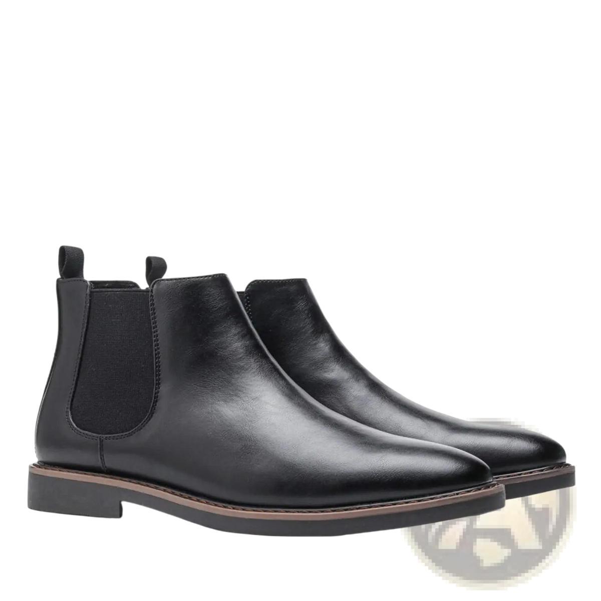 Men's Waterproof Leather Chelsea Boots with Tan Sole