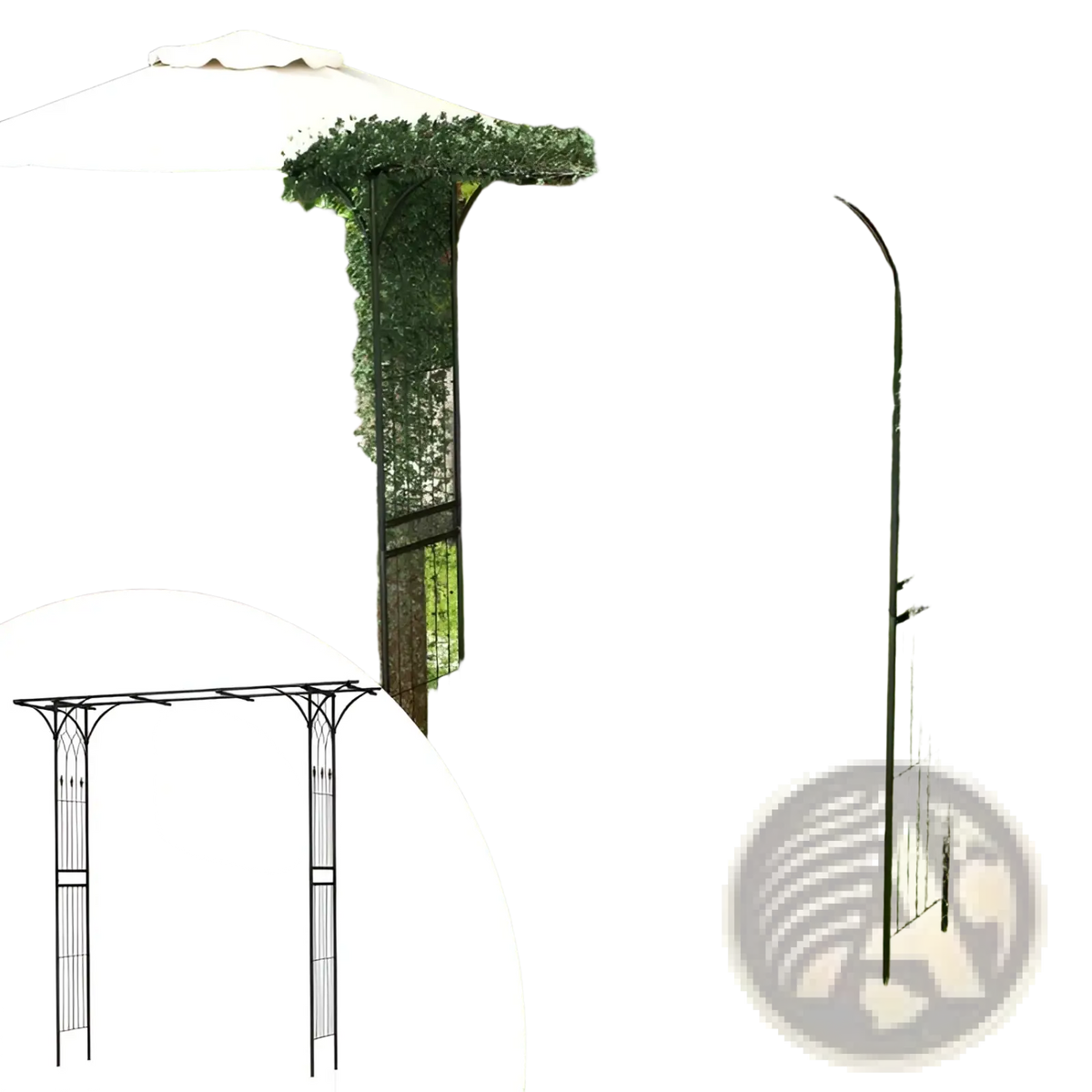Metal Garden Arbor Archway for Climbing Plants 81in