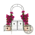 Metal Garden Arch with Gate Butterfly Trellis Arbor