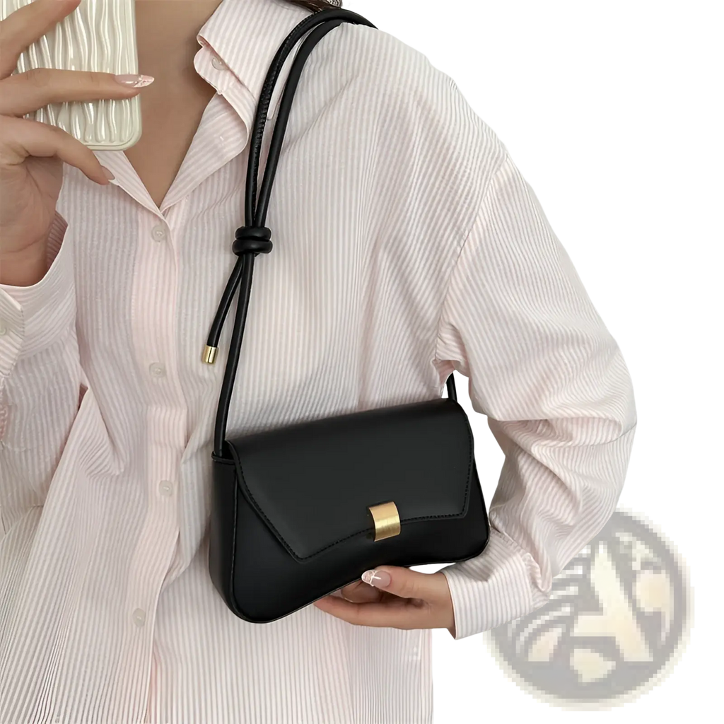 Minimalist Faux Leather Structured Shoulder Bag