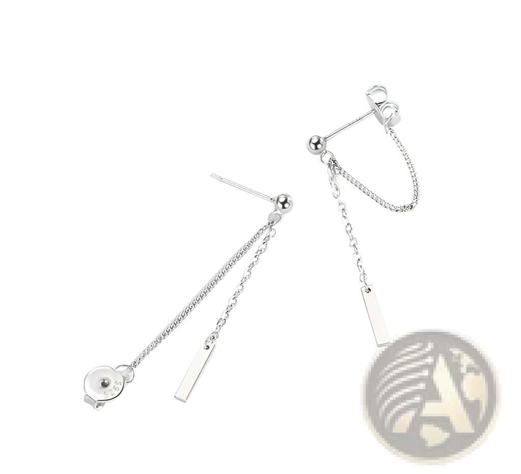 Minimalist Geometric Chain and Bar Dangle Earrings