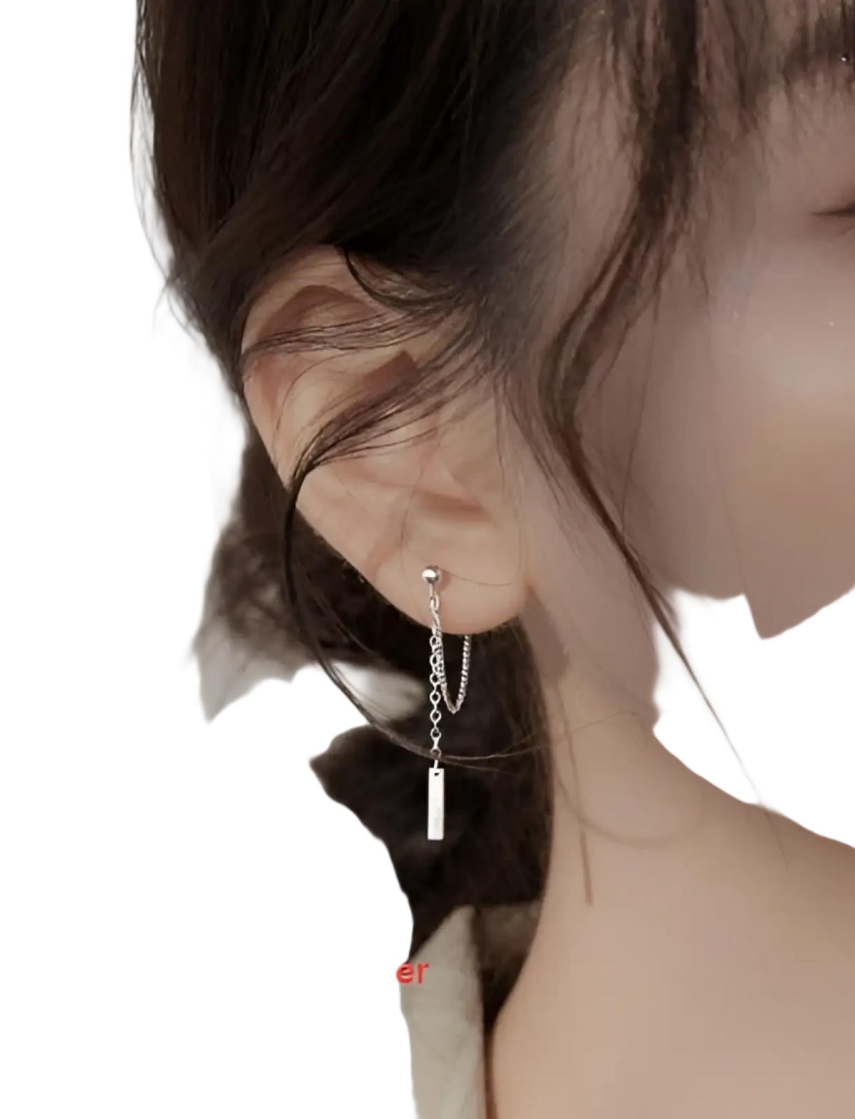 Minimalist Geometric Chain and Bar Dangle Earrings