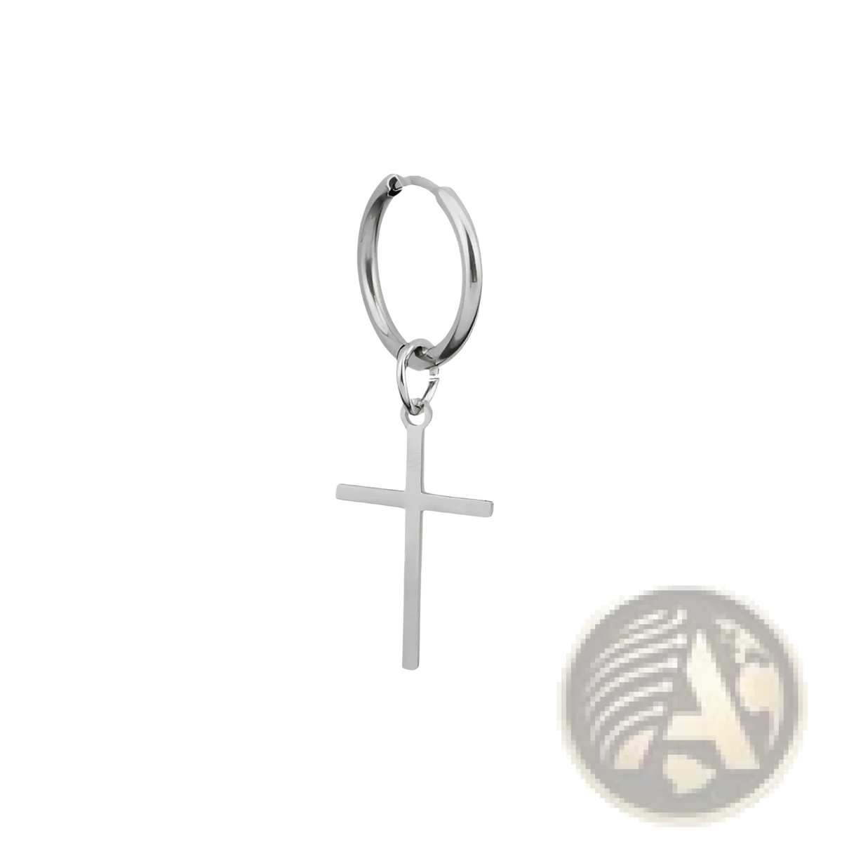 Minimalist Stainless Steel Cross Hoop Earrings