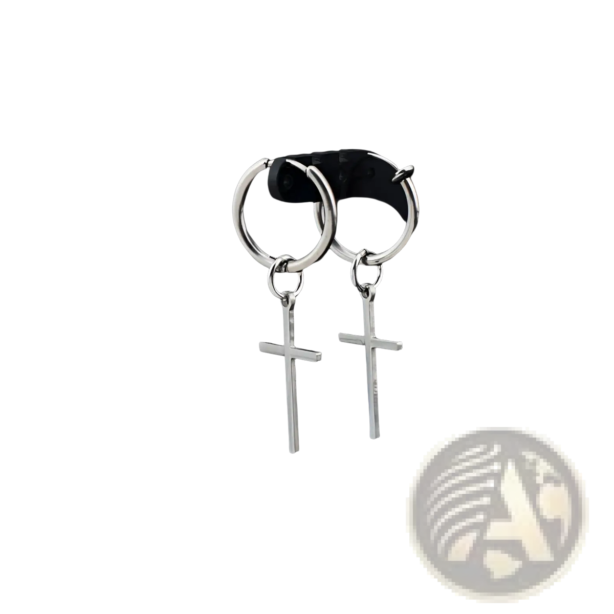 Minimalist Stainless Steel Cross Hoop Earrings