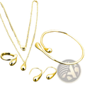 Modern Silver Teardrop Jewelry Set with Mixed Accessories