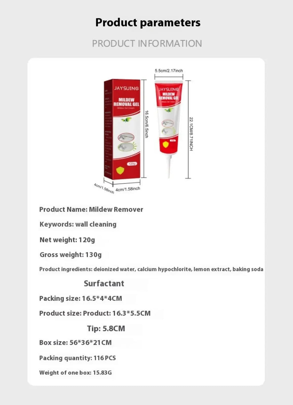 Mold Removal Gel Bathroom Tile and Wall Cleaner 120g