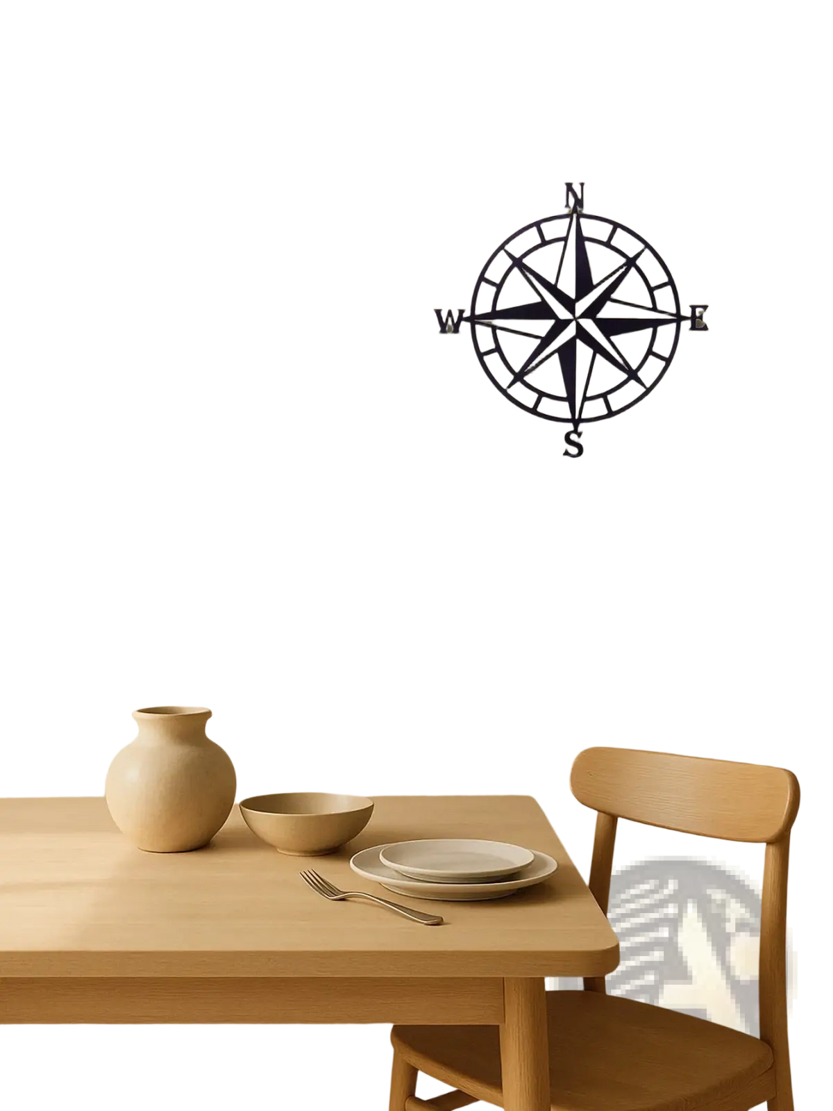 Nautical Compass Metal Wall Art 11 Inch Decor