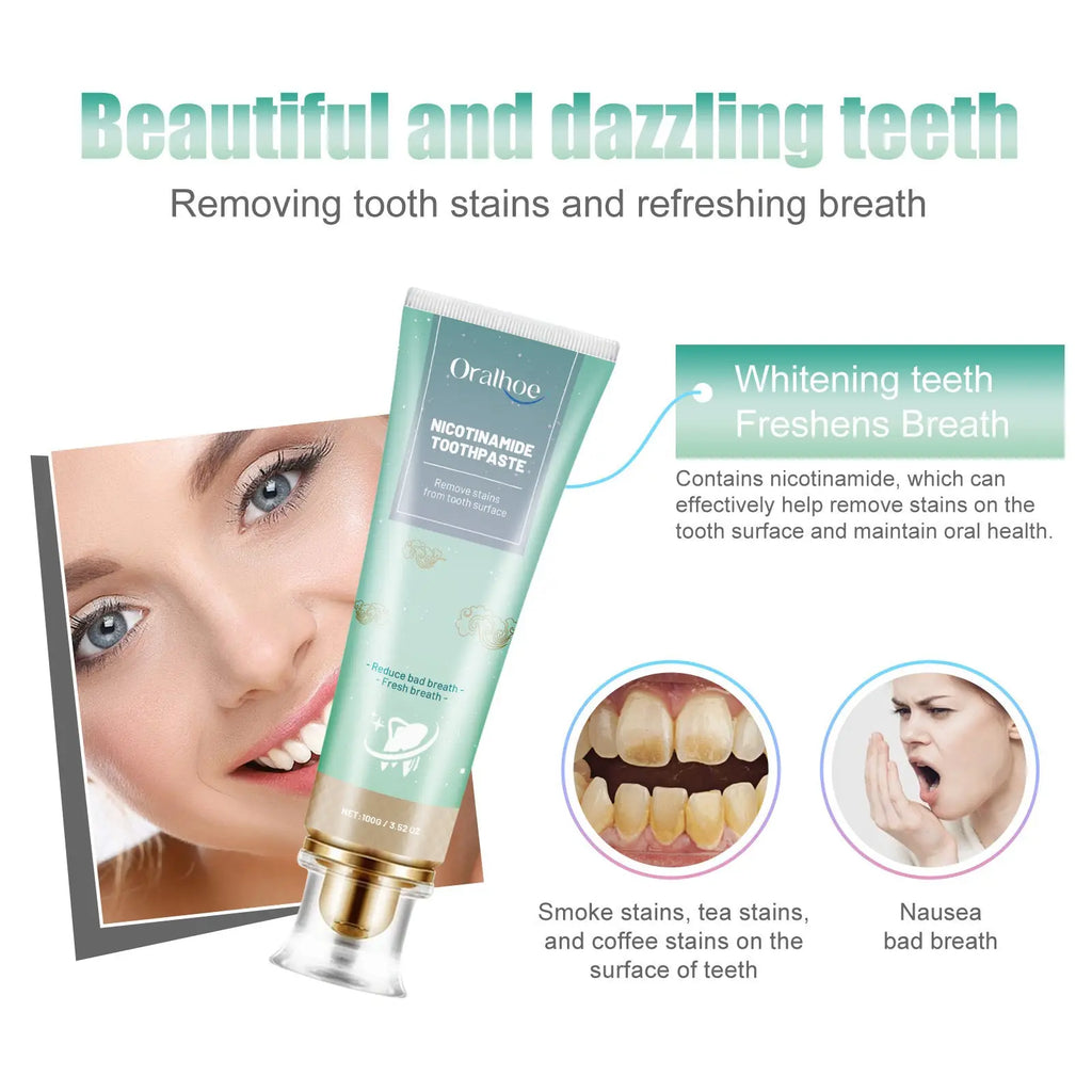 Nicotinamide Teeth Whitening Toothpaste Stain Removal 100g
