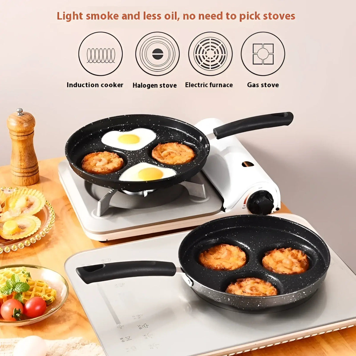 Non-stick Heart Pancake Pan 25cm Medical Stone
