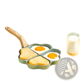 Nonstick Four Hole Egg Frying Pan with Wood Handle