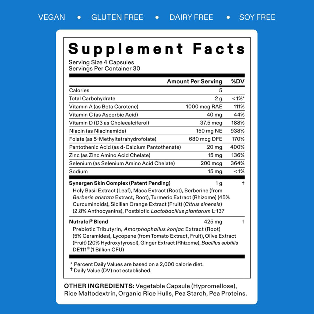 Nutrafol Clear Skin Nutraceutical Acne Supplement 3-Month Supply
