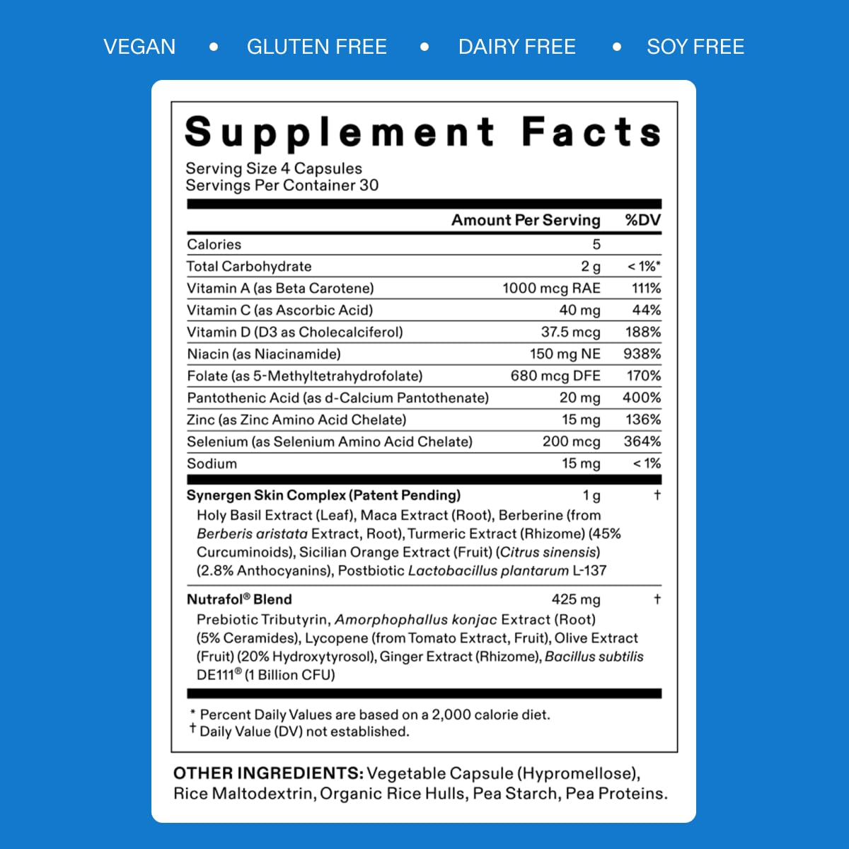 Nutrafol Clear Skin Nutraceutical Acne Supplement 3-Month Supply