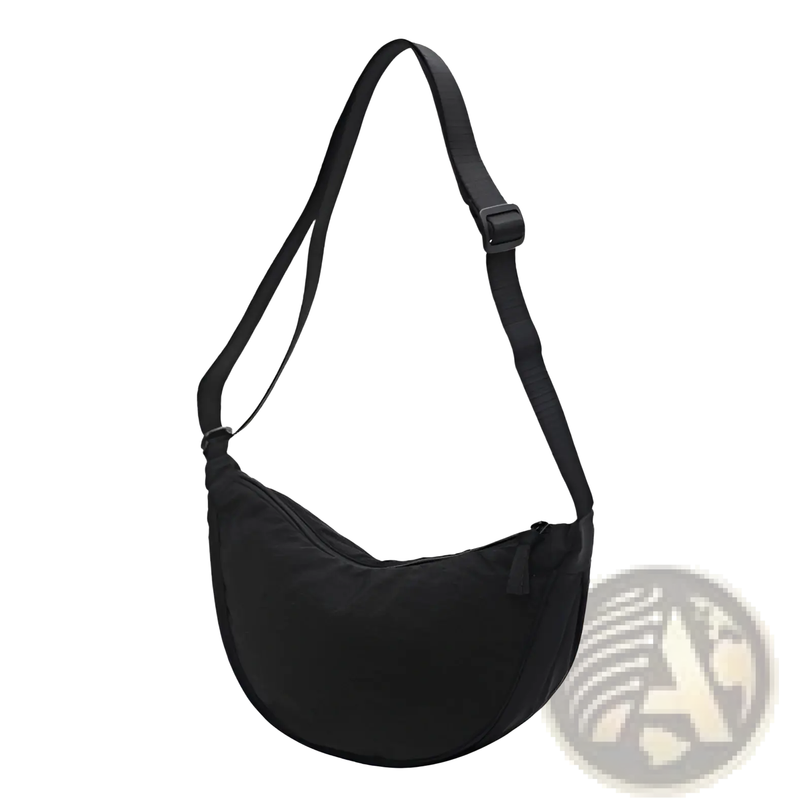 Nylon Dumpling Messenger Bag Curved Crossbody Strap