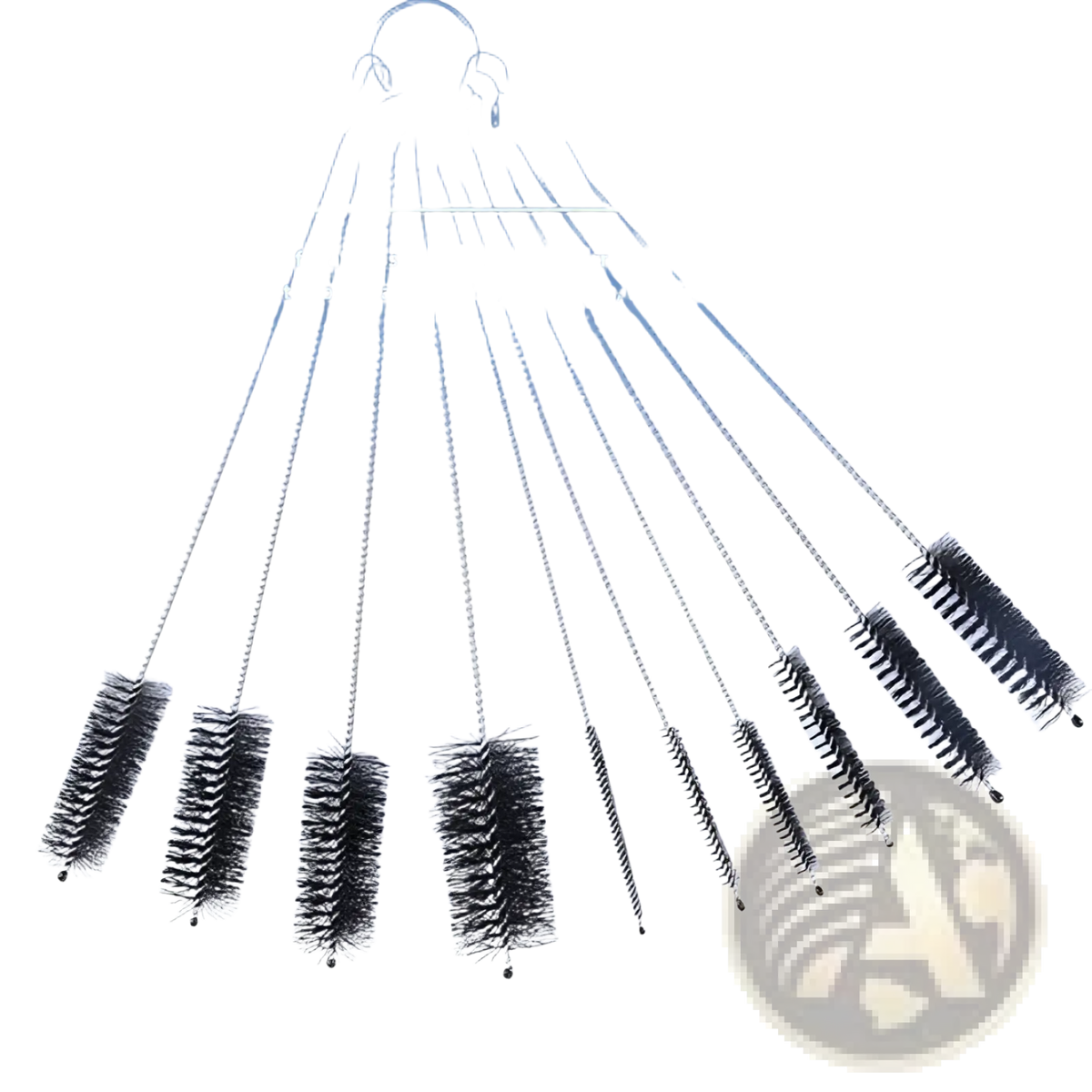 Nylon Straw Cleaning Brush Set Stainless Steel 10pc
