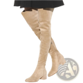 Over the Knee Suede Boots with Low Block Heel