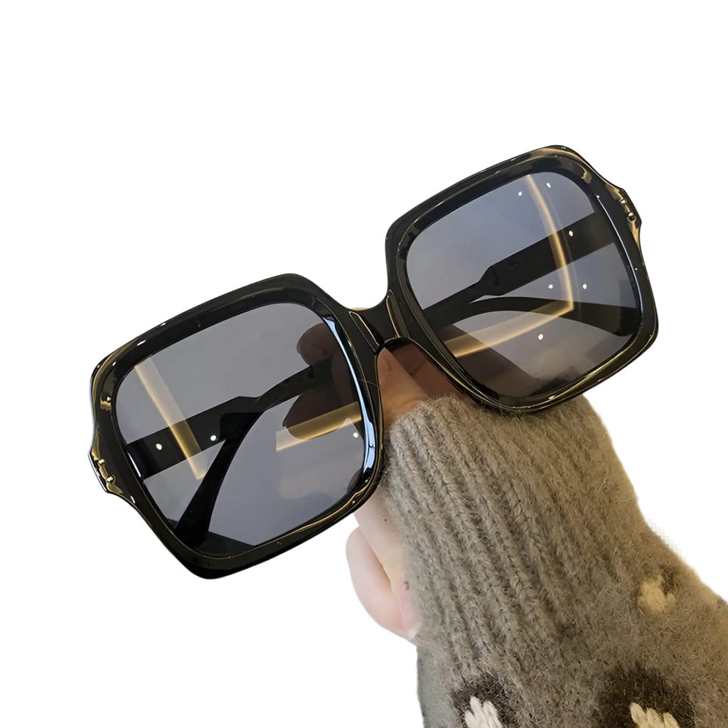 Oversized Square Fashion Sunglasses with Translucent Frames