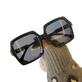 Oversized Square Fashion Sunglasses with Translucent Frames