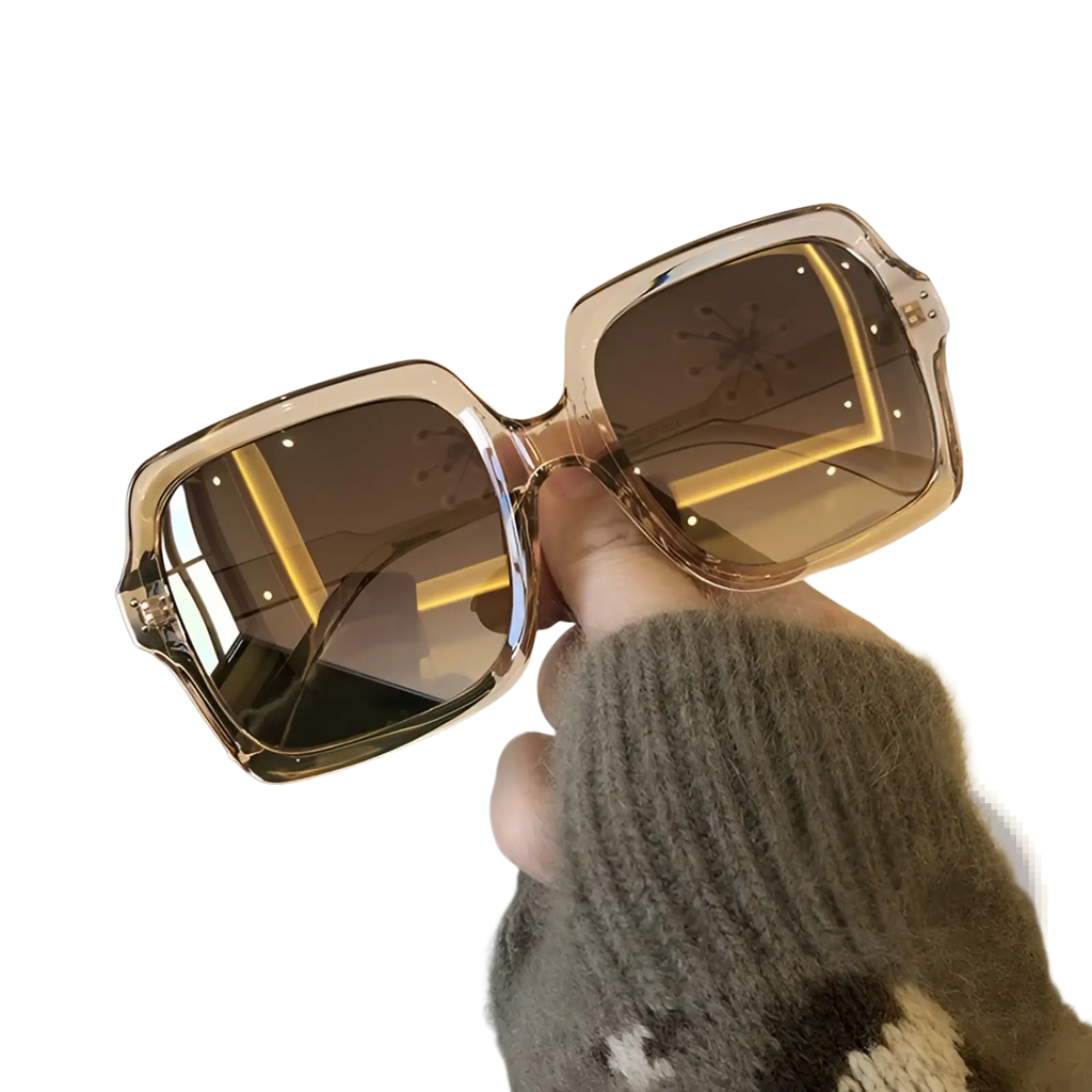 Oversized Square Fashion Sunglasses with Translucent Frames