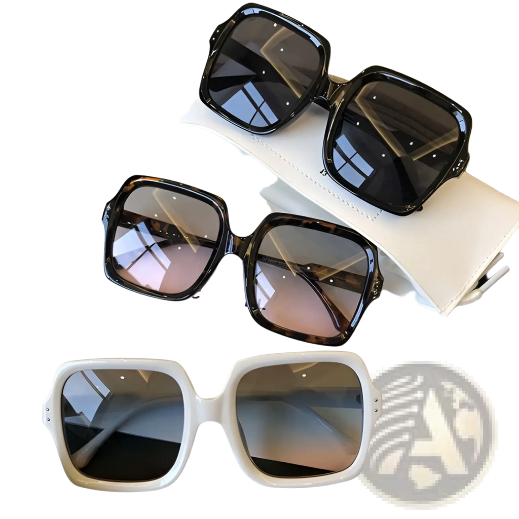 Oversized Square Fashion Sunglasses with Translucent Frames