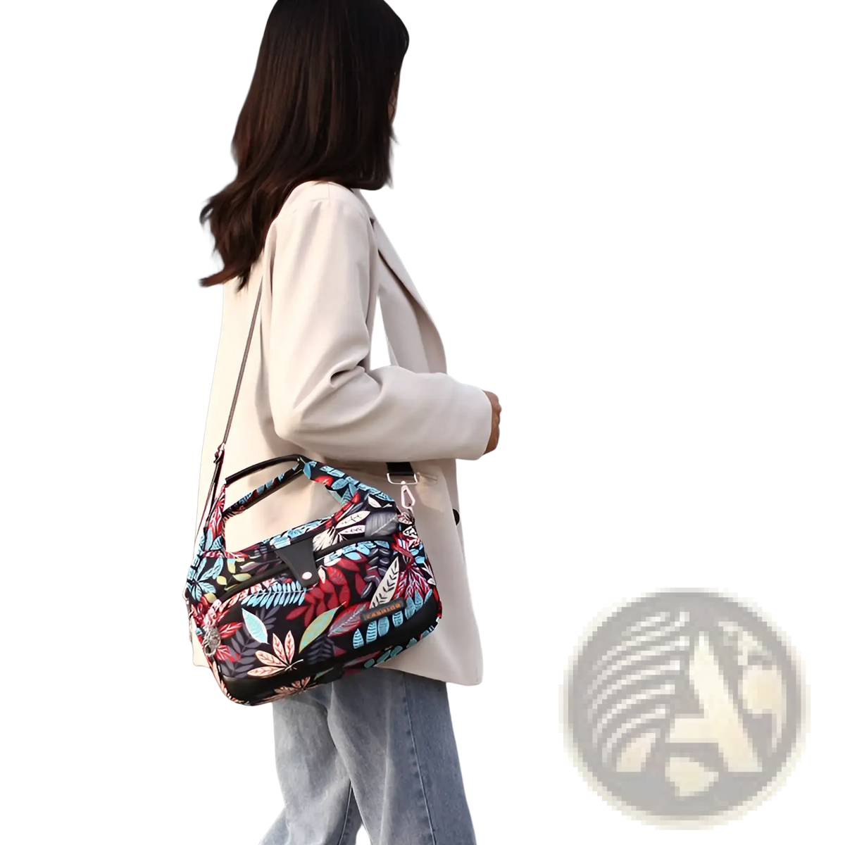 Oxford Cloth Floral Messenger Bag Retro Shoulder Purse