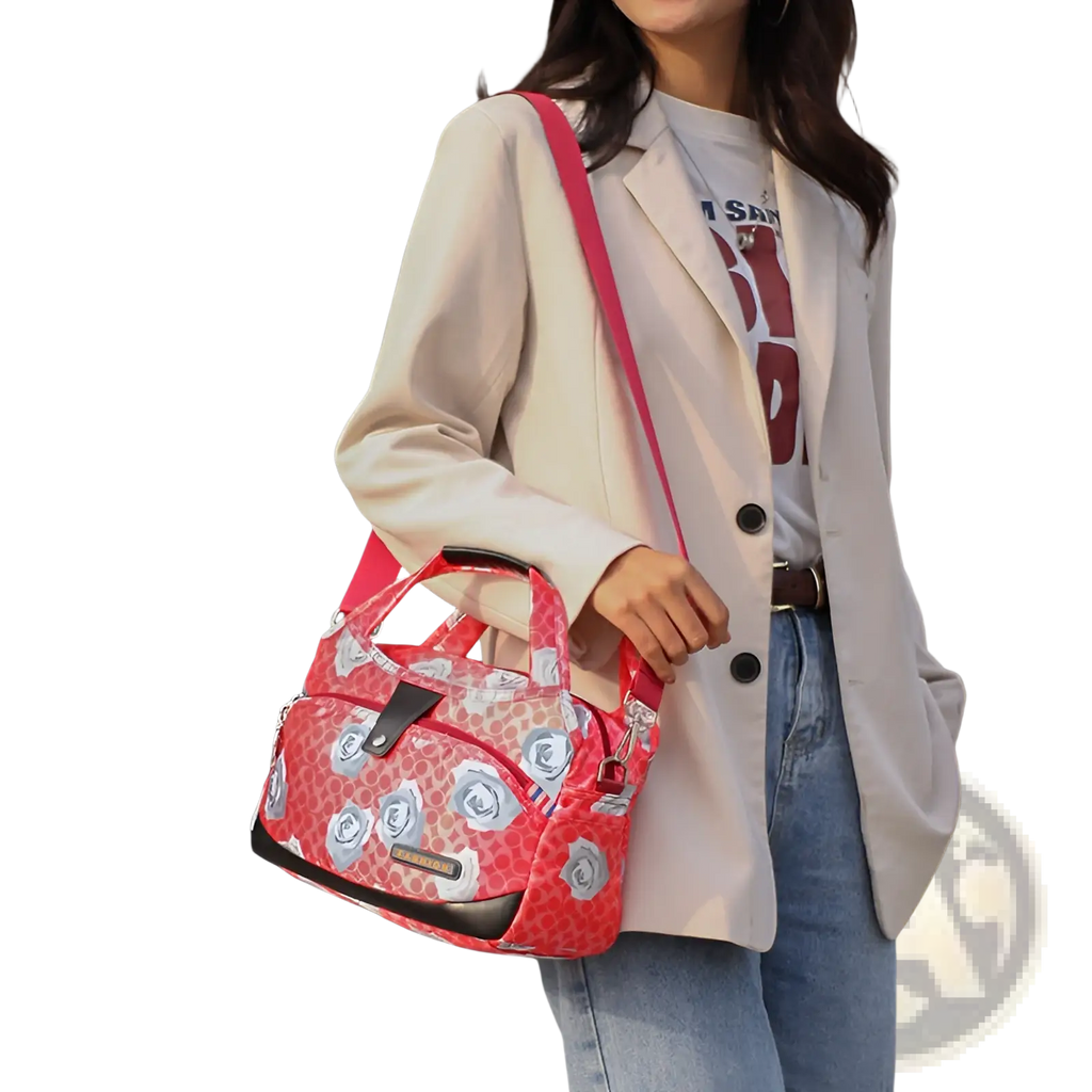 Oxford Cloth Floral Messenger Bag Retro Shoulder Purse