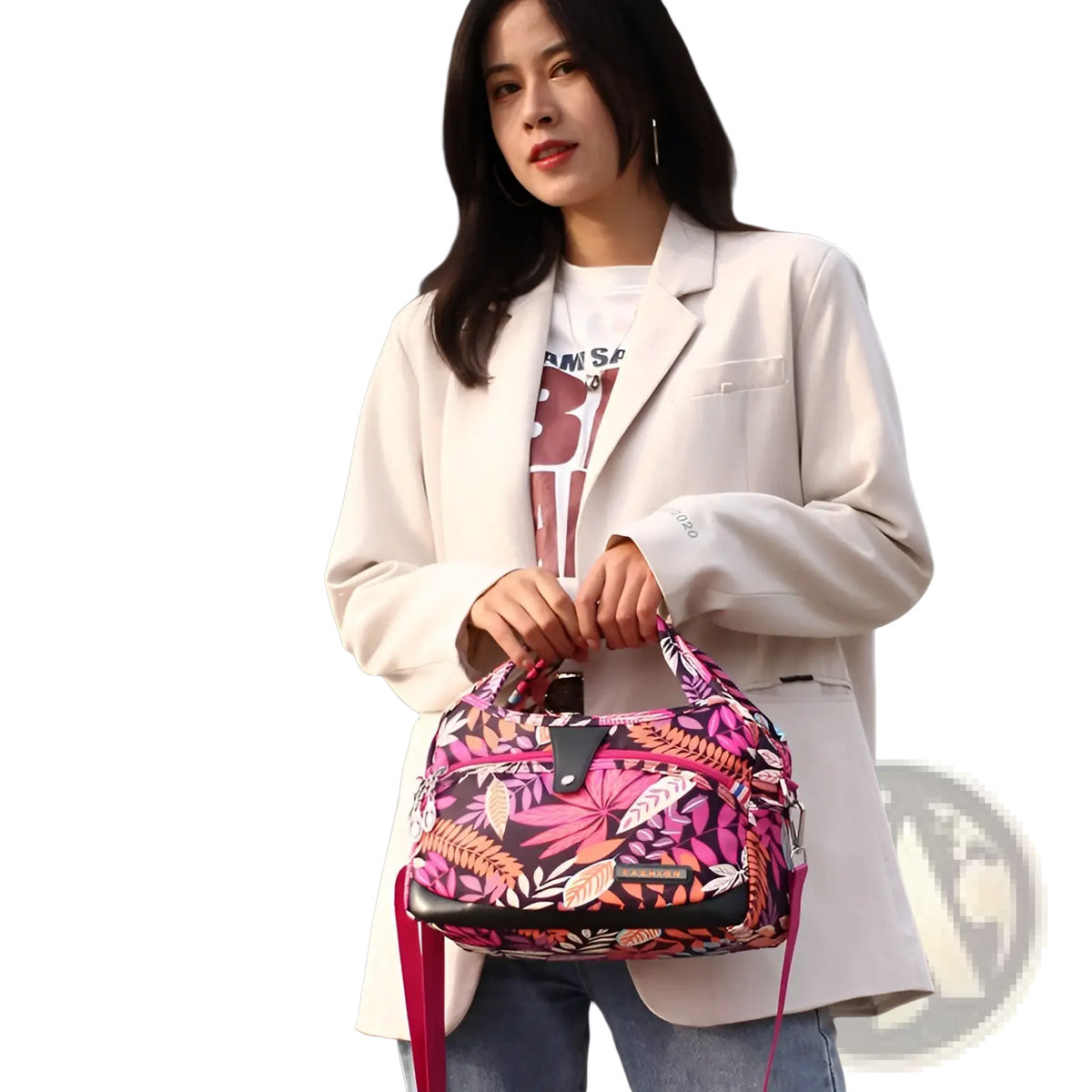 Oxford Cloth Floral Messenger Bag Retro Shoulder Purse