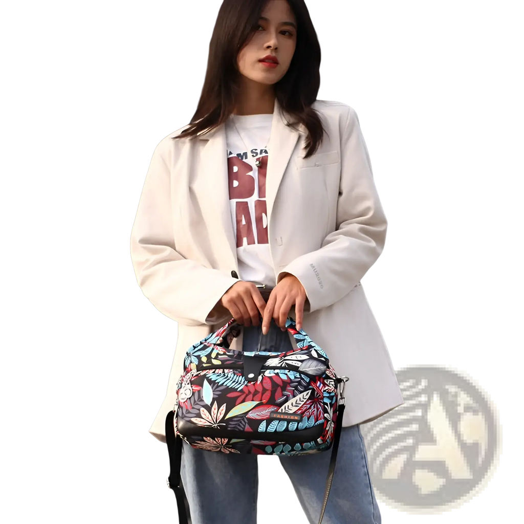 Oxford Cloth Floral Messenger Bag Retro Shoulder Purse