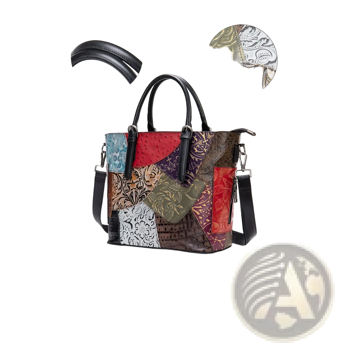 Patchwork Leather Women's Messenger Shoulder Bag