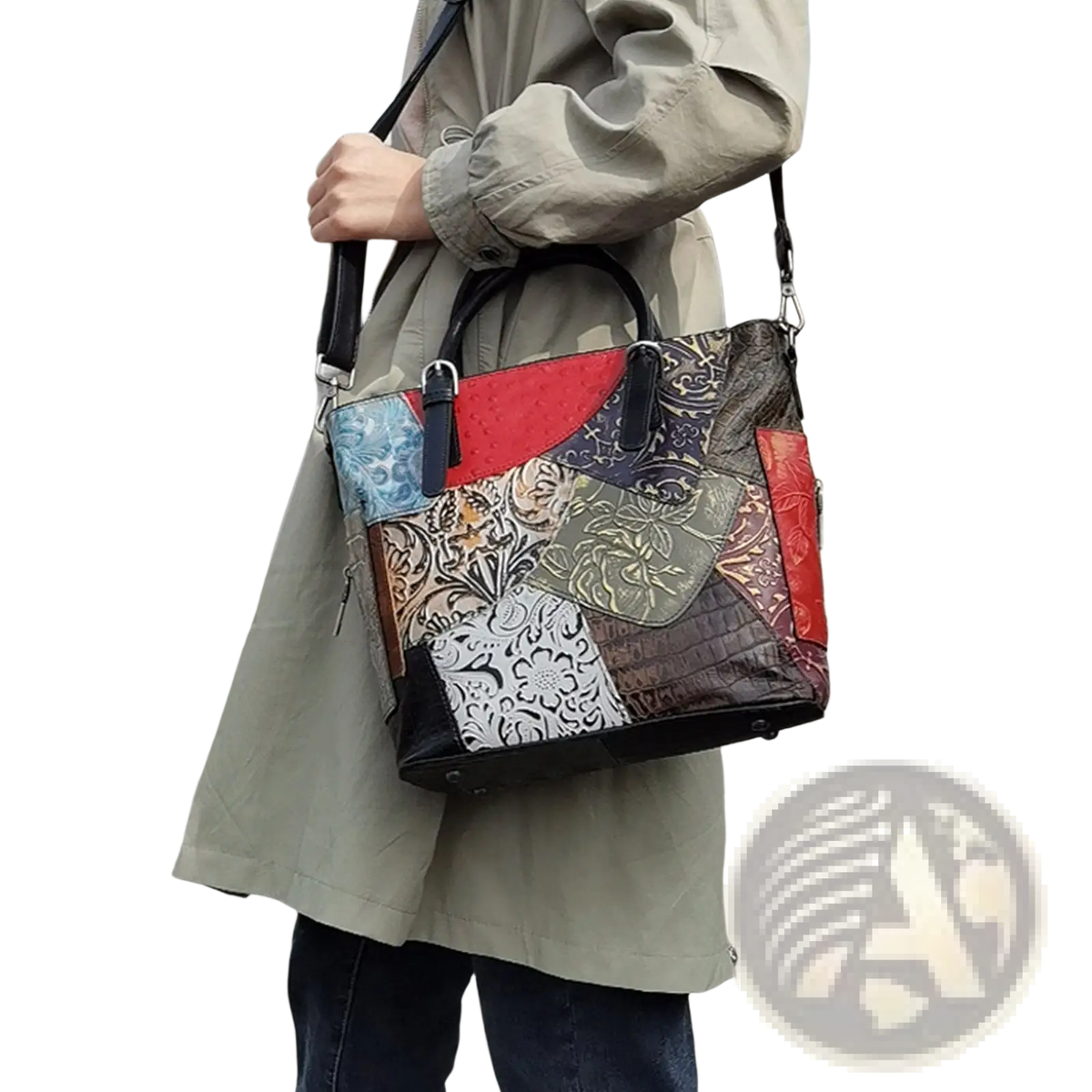Patchwork Leather Women's Messenger Shoulder Bag