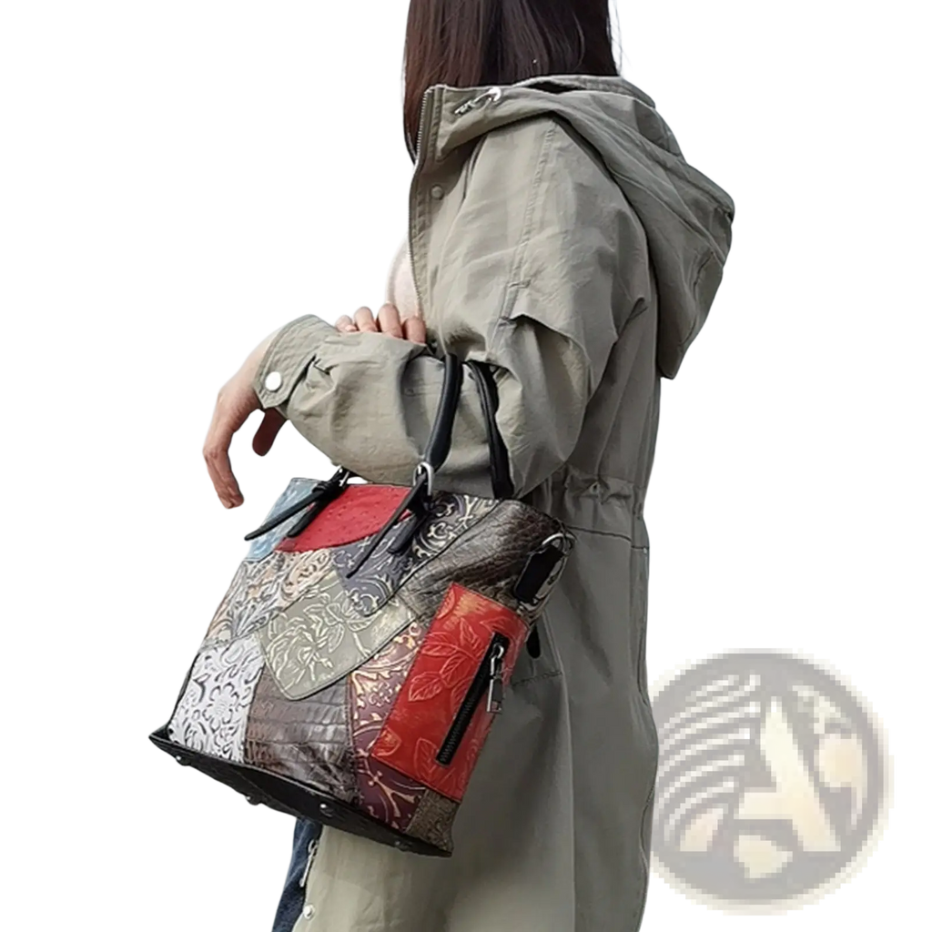 Patchwork Leather Women's Messenger Shoulder Bag