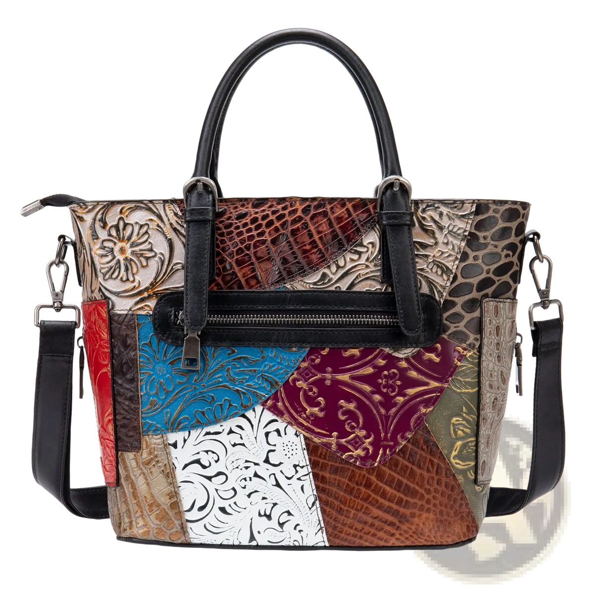 Patchwork Leather Women's Messenger Shoulder Bag