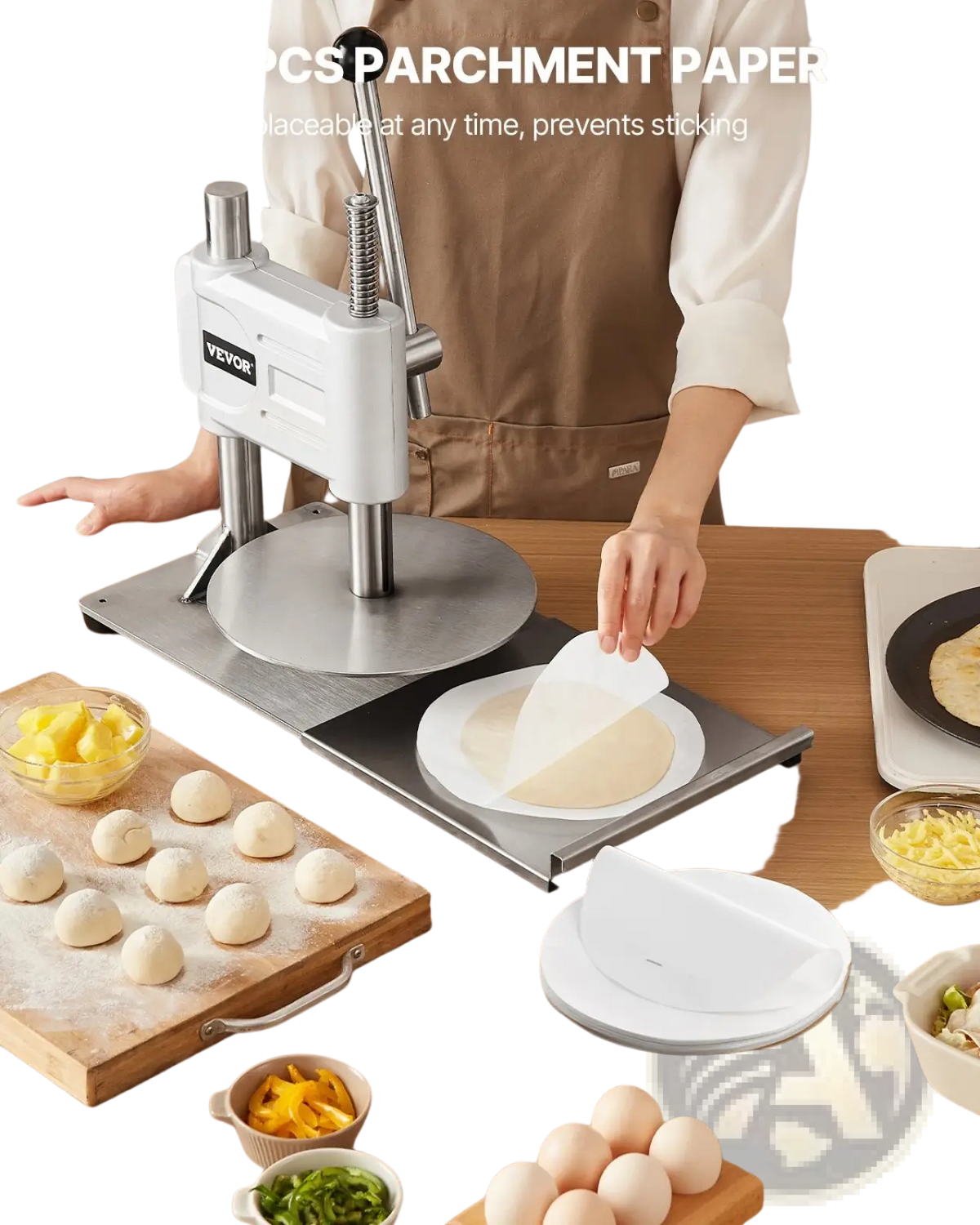 Pizza Dough Press Machine 9.5 Inch Manual Sheeter