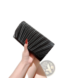 Pleated Satin Clutch Minimalist Women's Evening Bag