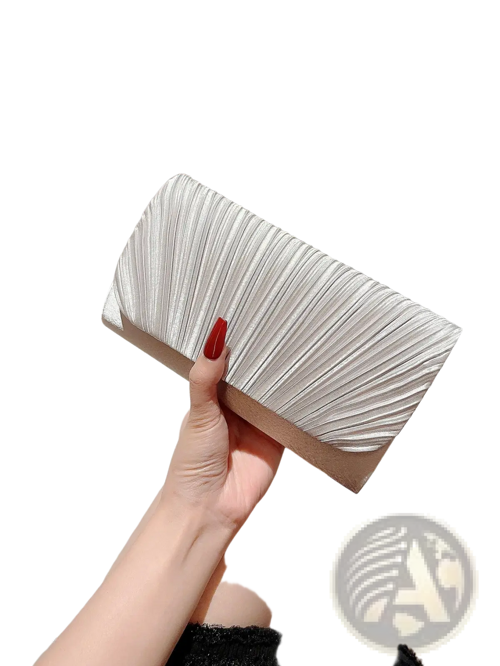 Pleated Satin Clutch Minimalist Women's Evening Bag