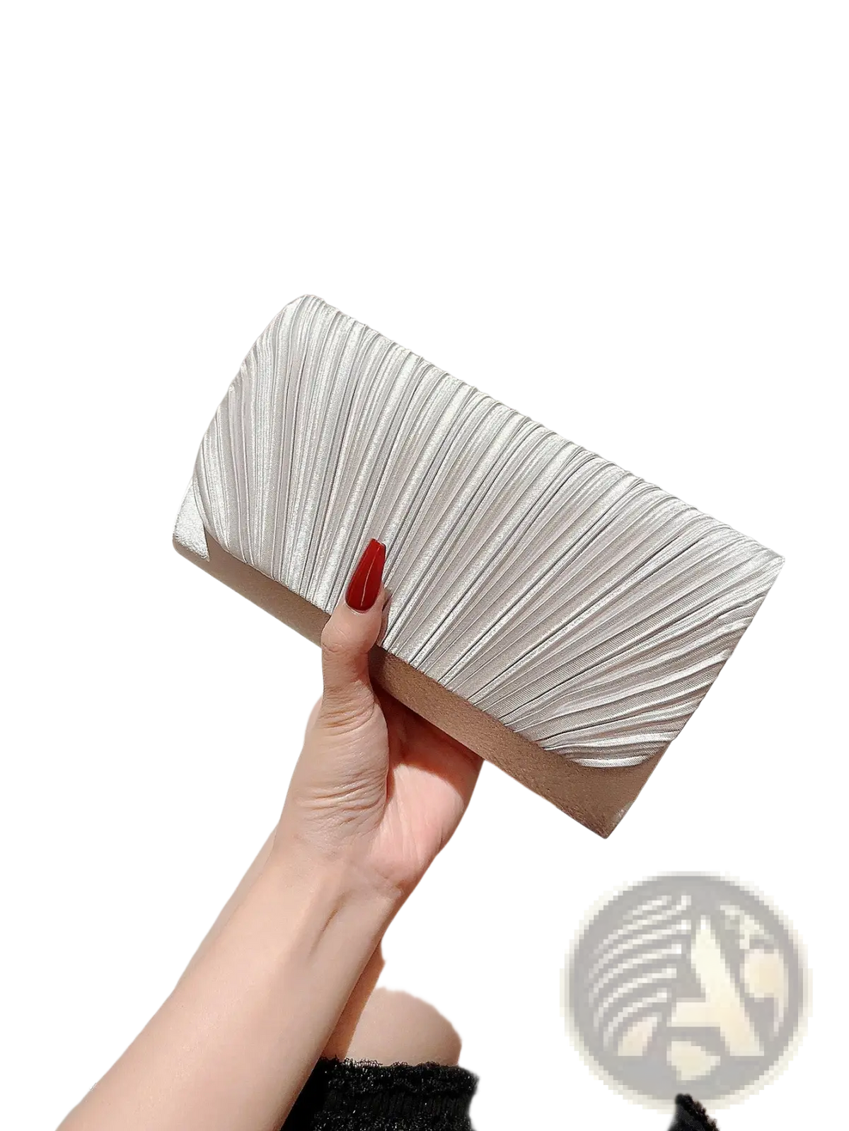 Pleated Satin Clutch Minimalist Women's Evening Bag