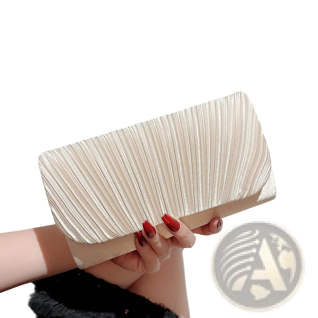 Pleated Satin Clutch Minimalist Women's Evening Bag