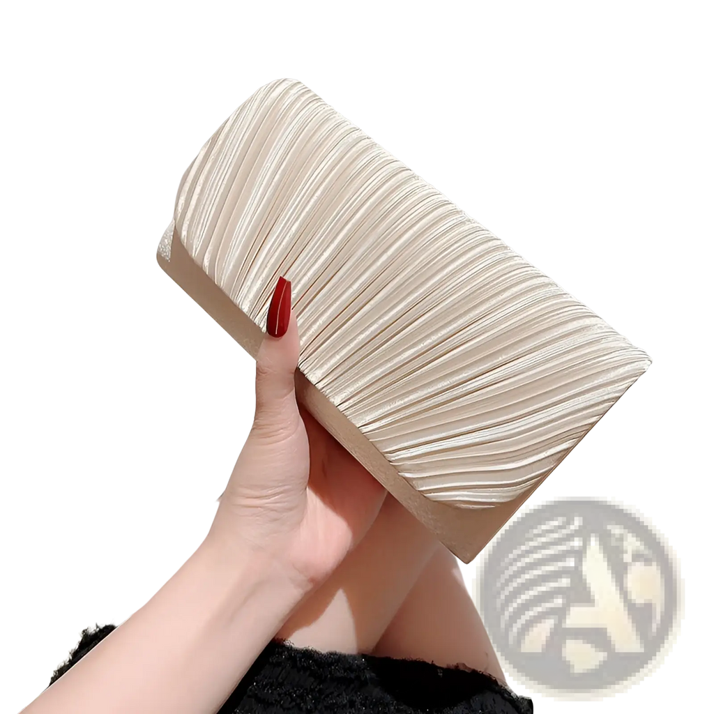 Pleated Satin Clutch Minimalist Women's Evening Bag
