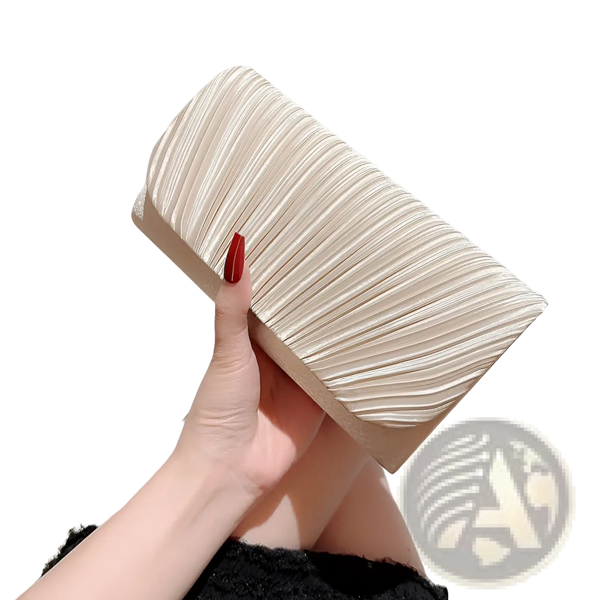 Pleated Satin Clutch Minimalist Women's Evening Bag