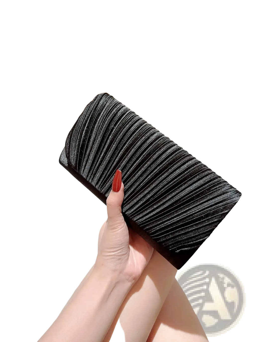 Pleated Satin Clutch Minimalist Women's Evening Bag