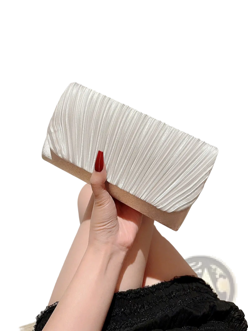Pleated Satin Clutch Minimalist Women's Evening Bag