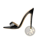 Pointed Toe Stiletto Sandals Crocodile Pattern Mules