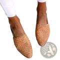 Pointed Toe Woven Buckle Flat Mule Sandals