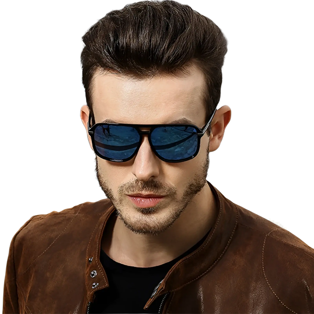 Polarized Blue Mirrored Aviator Sunglasses with Uv Protection