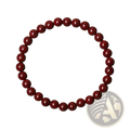 Polished Red Cinnabar Spherical Bead Bracelet