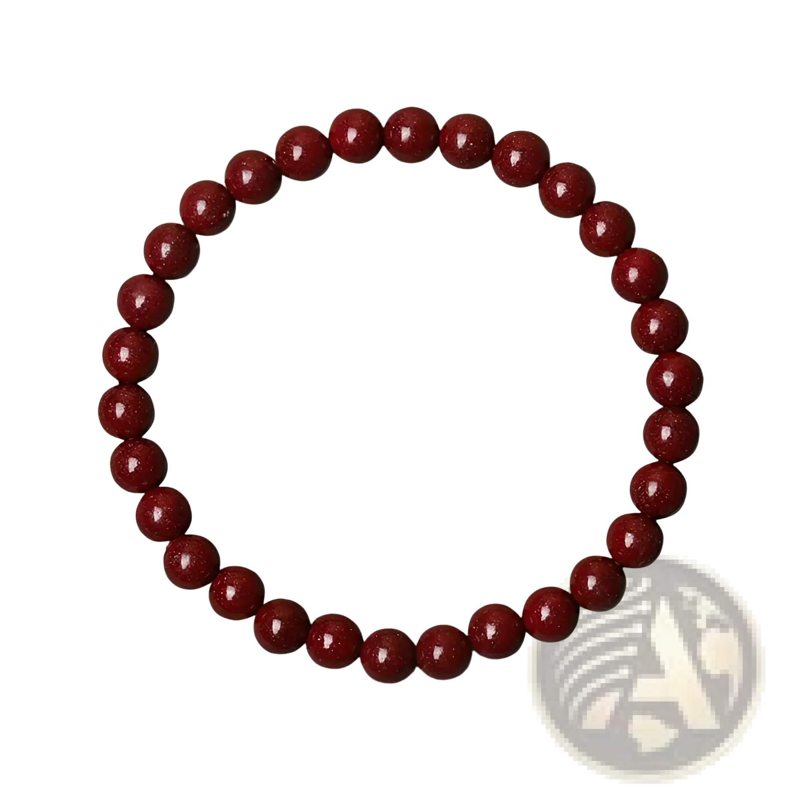 Polished Red Cinnabar Spherical Bead Bracelet